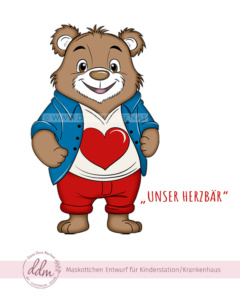 Maskottchen Herzbär von deva marleen, Kinderkrankenhaus, Key Visual, Lebensfreude Bär