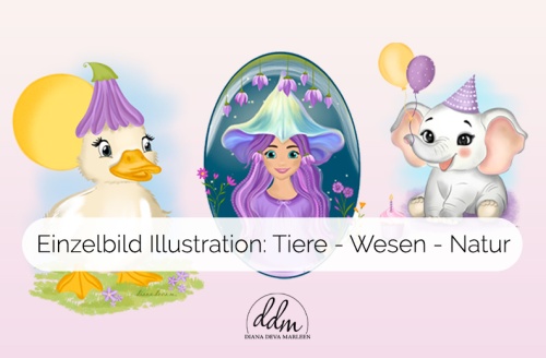 Illustration und Design von Diana Deva Marleen, Kinderbuch Illustratorin Österreich, Editorial Illustration, Merchandising, Maskottchen zeichnen lassen